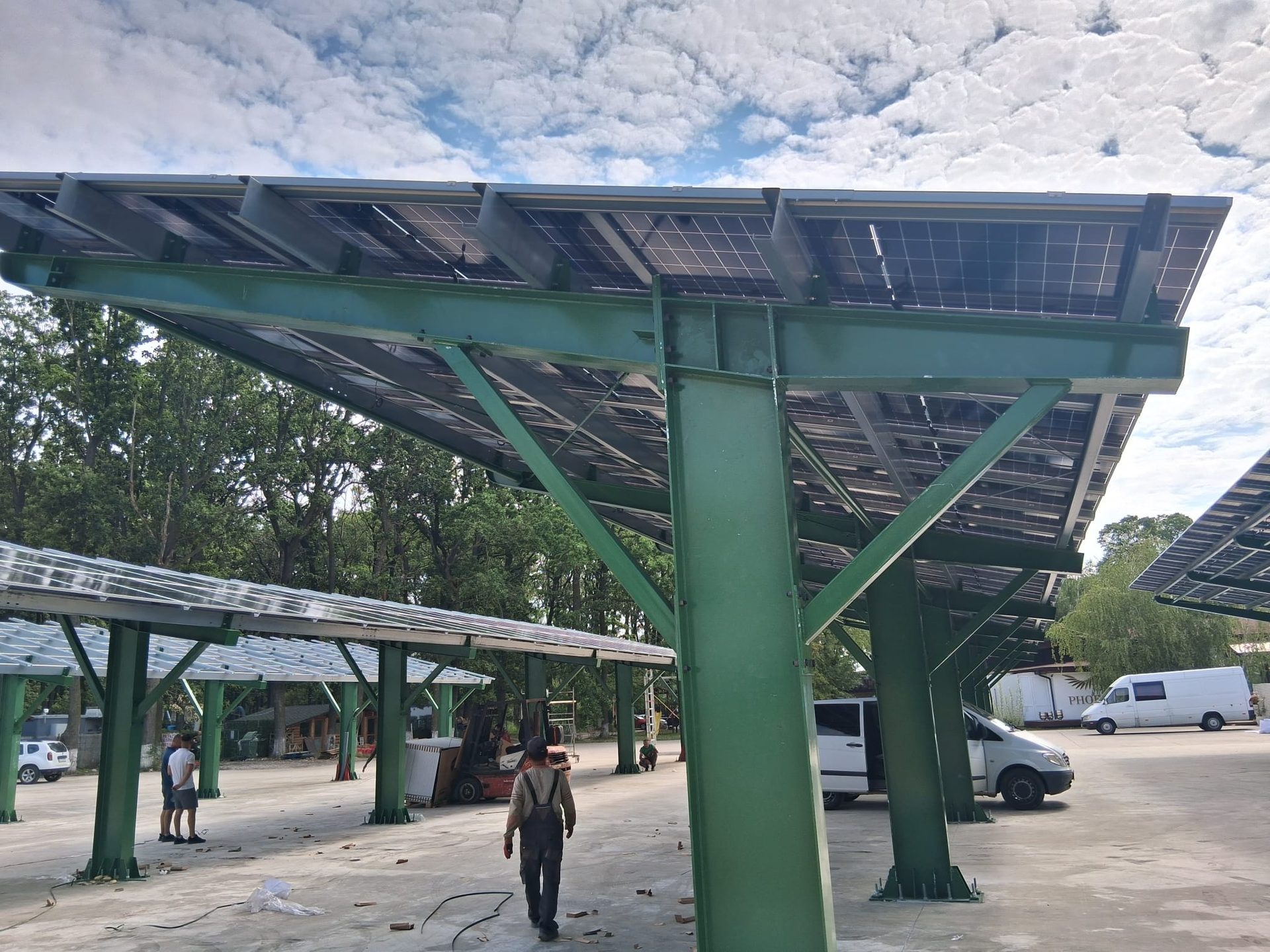 Detaliu structură carport – execuție proprie
