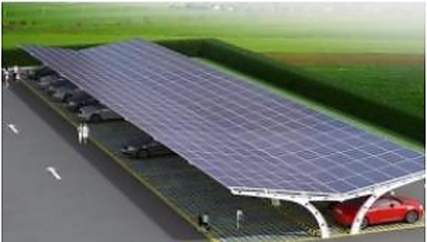 Carport arcuit cu două versante — imagine din catalogul producătorului